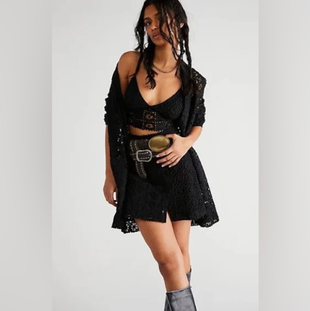 Free People Yesenia Three Piece Suit- Black combo